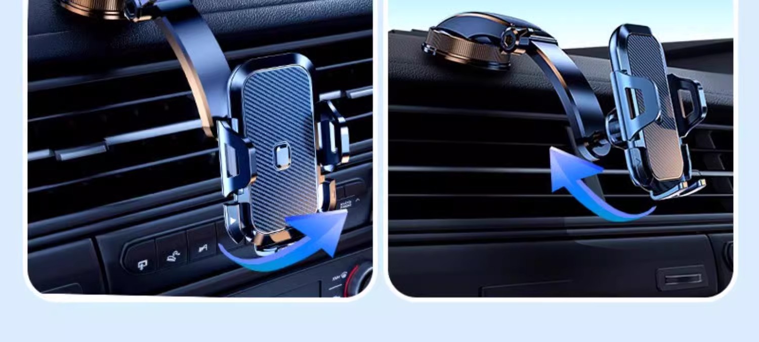 吸盘式车载手机支架折叠卡扣固定支撑防抖汽车通用导航专用支架详情15
