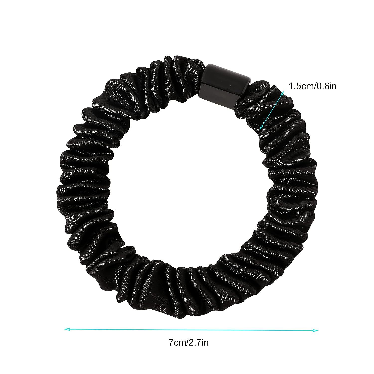 Cross-border Amazon versatile, simple black and white high-elasticity hair band, personalized large intestine hair band, basic seamless rubber band Item Picture