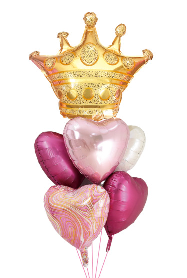 New cross-border aluminum film balloon set, heart-shaped crown, birthday party and gathering decoration, floating balloon in stock for wholesale details Picture