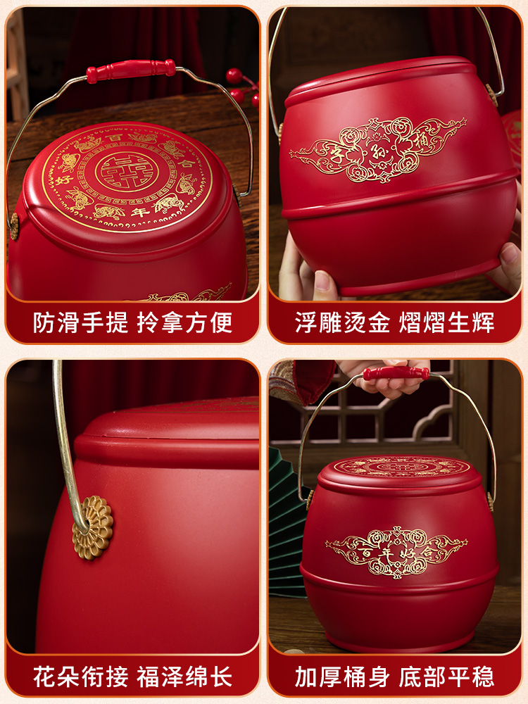 Descendants bucket wedding celebration supplies, small size for the bride's wedding, dowry, wedding hand-held bucket, wedding bucket, wedding toilet Application Scenario