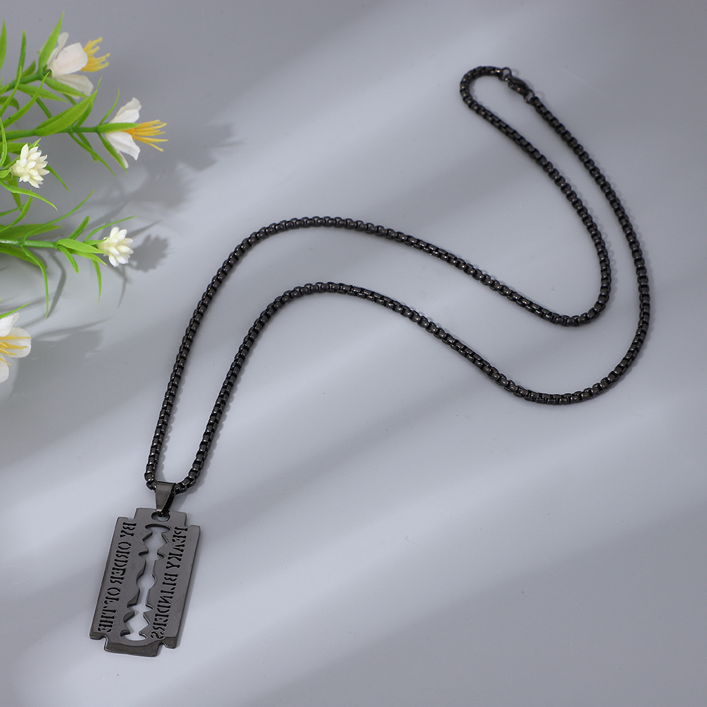 Peaky Blinders razor blade necklace, movie jewelry, stainless steel pendant necklace for men Specification image