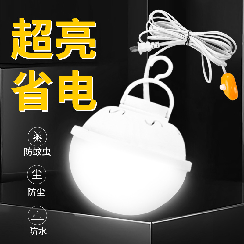 带线一体灯LED灯光/家用两插悬吊式节能灯/带开关宿舍阅读专用灯产品图