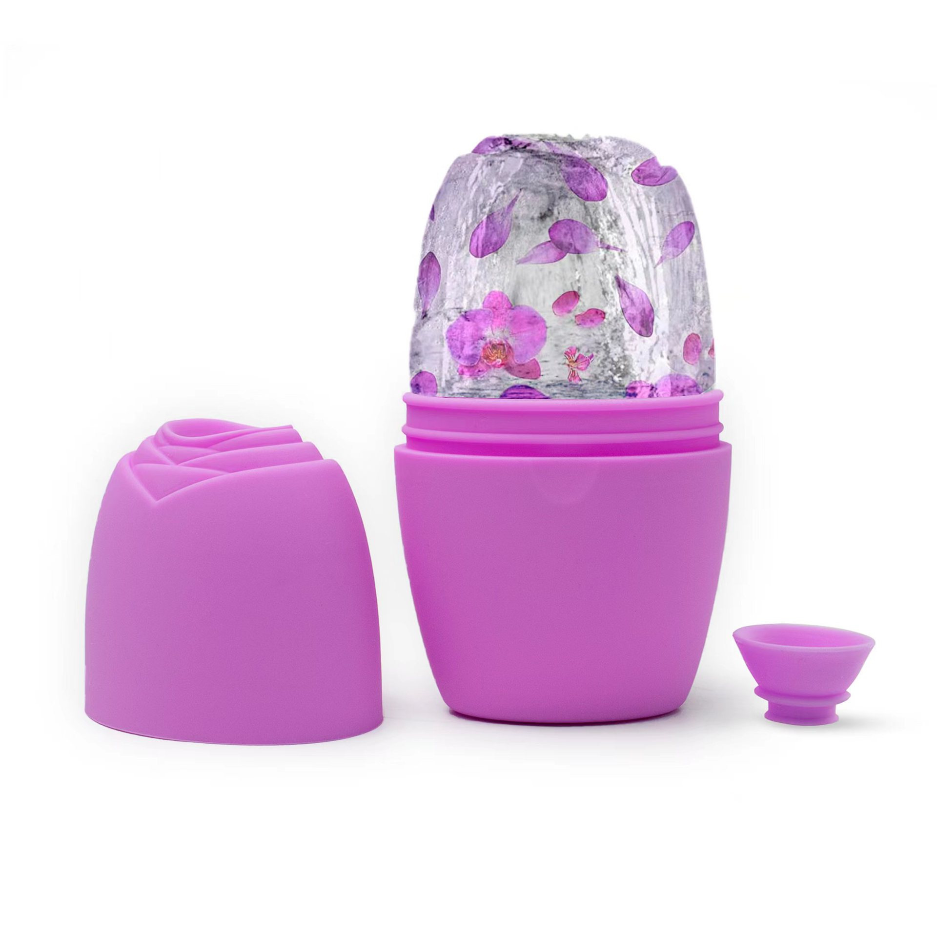 厂家直销美容仪硅胶美妆冰敷脸部消除去肿持久冰滚轮敷脸冰格洁面白底实物图