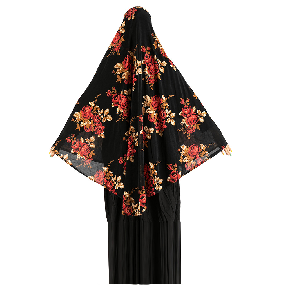 Factory Cross-Border Line Hot Sales Of Muslim Women In The Middle East And America Printed Headscarf Xl-6Xl Code Specification drawing