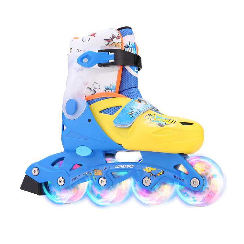 隆峰工厂销售全闪溜冰鞋儿童男女全套装休闲轮滑鞋旱冰鞋初学者详情图3