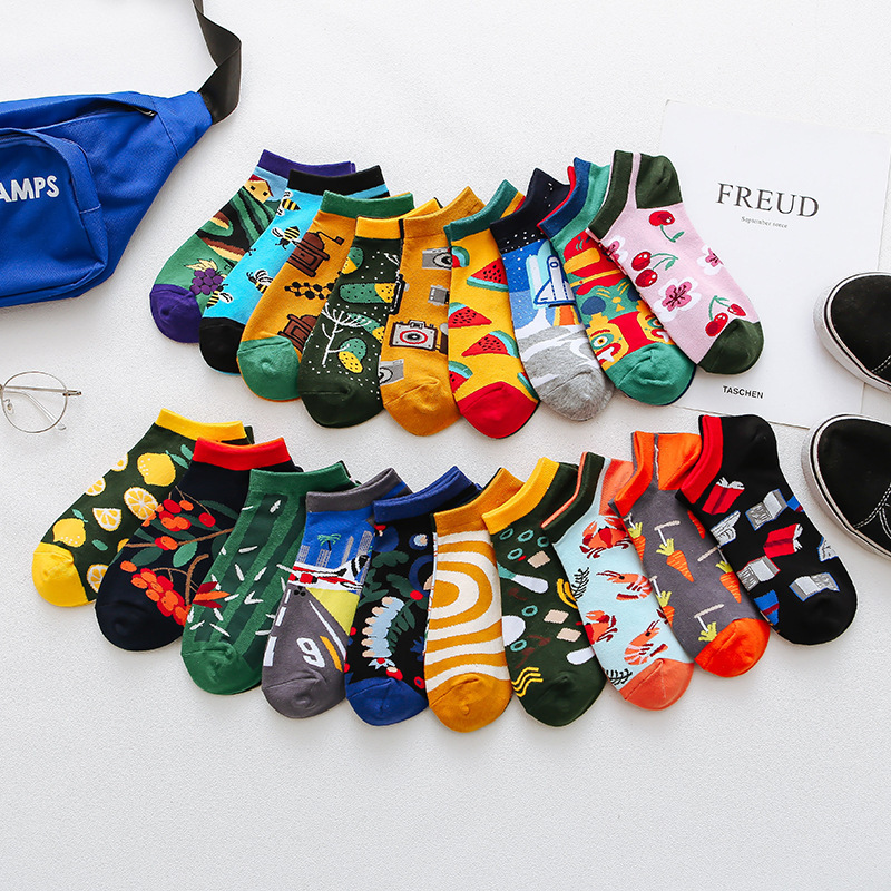 Spring And Summer New Ab Asymmetrical Ship Socks For Men And Women Couples Fashion Creative Tide Brand Ship Socks High Elastic Anti-Stripping Quality Tide Socks Specification drawing
