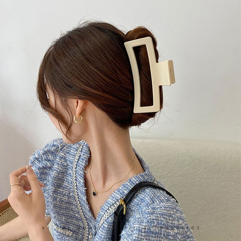 Summer Super Size Grab Clip Female Candy Color 13Cm Square Hair Clip Back Head Hair Quantity More Shark Clip Headwear Wholesale Specification drawing