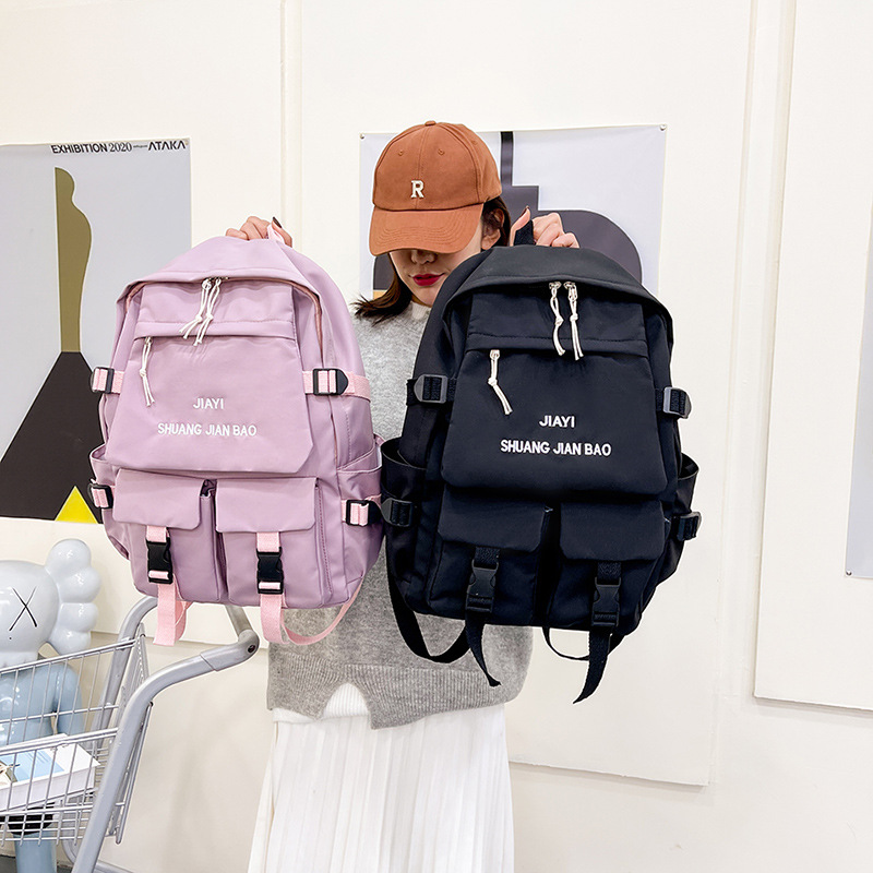 Backpack SchoolBags simple Backpack  Nylon cloth bags Large quantity discount Wholesale customization welcome consulting, ordering! Specification drawing