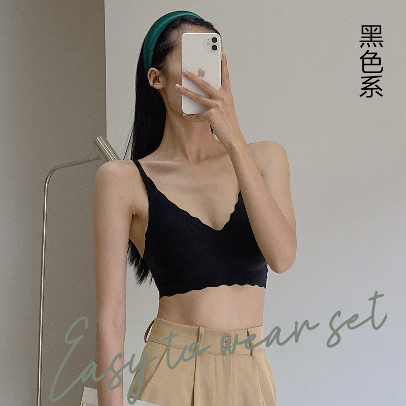 Yunduo one-piece soft-supported women's underwear, seamless and rims, beautiful back gathering, sporty and comfortable bra for women details Picture