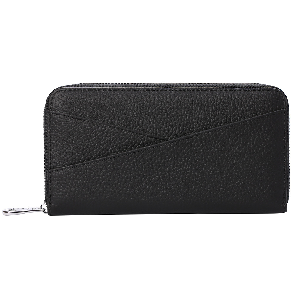 Japanese Leather Long Purse Women's Large Capacity Rfid First Layer Cowhide Organ Card Bag Fashion Handheld Bag Mobile Phone Bag Specification drawing