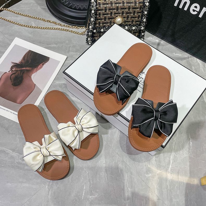 European And American Style Bow Slippers Women Wear Women's Beach Shoes Summer New Fashion Non-Slip Soft Sole Flip-Flops Application Scenario