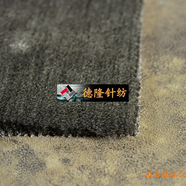 烫金经编麂皮绒复合割圈绒平剪毛布  仿皮绒皮毛一体服装面料