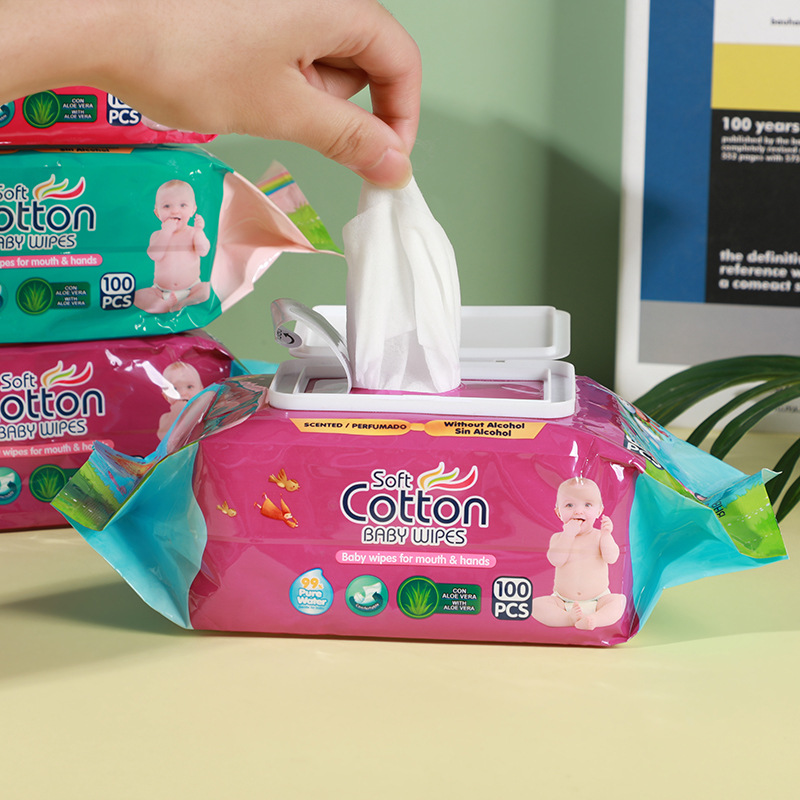 100-Piece Baby Hand And Mouth Wipes Clean And Wipe Household Facial Cleanser Disposable Wet Wipes Specification drawing