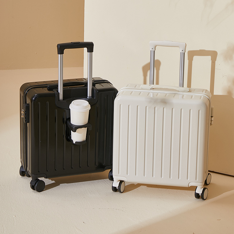 2023新款拉杆箱18寸女小型行李箱20多功能杯托旅行箱登机箱密码箱
