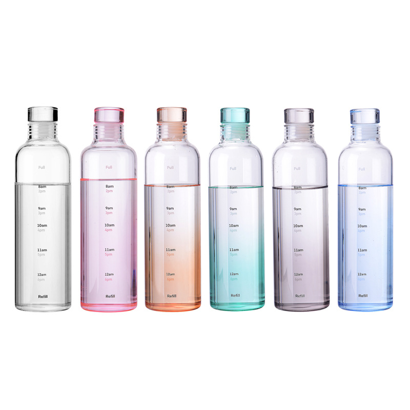 Student Creative Time Scale Water Cup Outdoor Portable Sports Water Bottle High Borosilicate Large Capacity Glass Only For Foreign Trade Export Only For Foreign Trade Export Only For Foreign Trade Export Only For Foreign Trade Export Only For Foreign Trade Export Only For Foreign Trade Export Item Picture