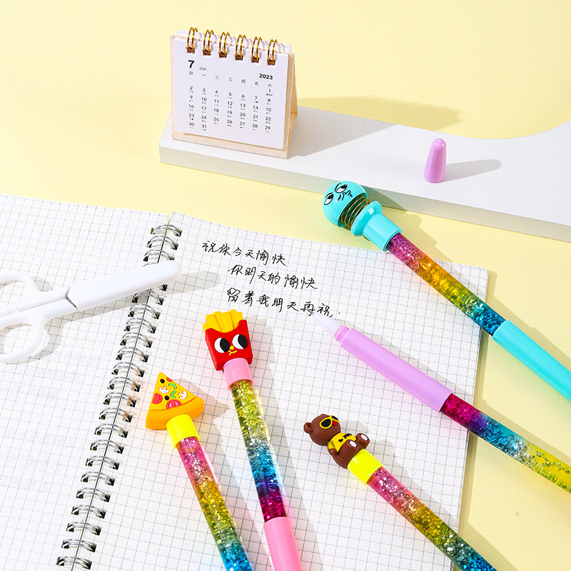 Yqiduo Cartoon Soft Glue Shape Quicksand Fairy Stick Unisex Pen Girl High Appearance Level Gift Pen Office Signature Pen Application Scenario