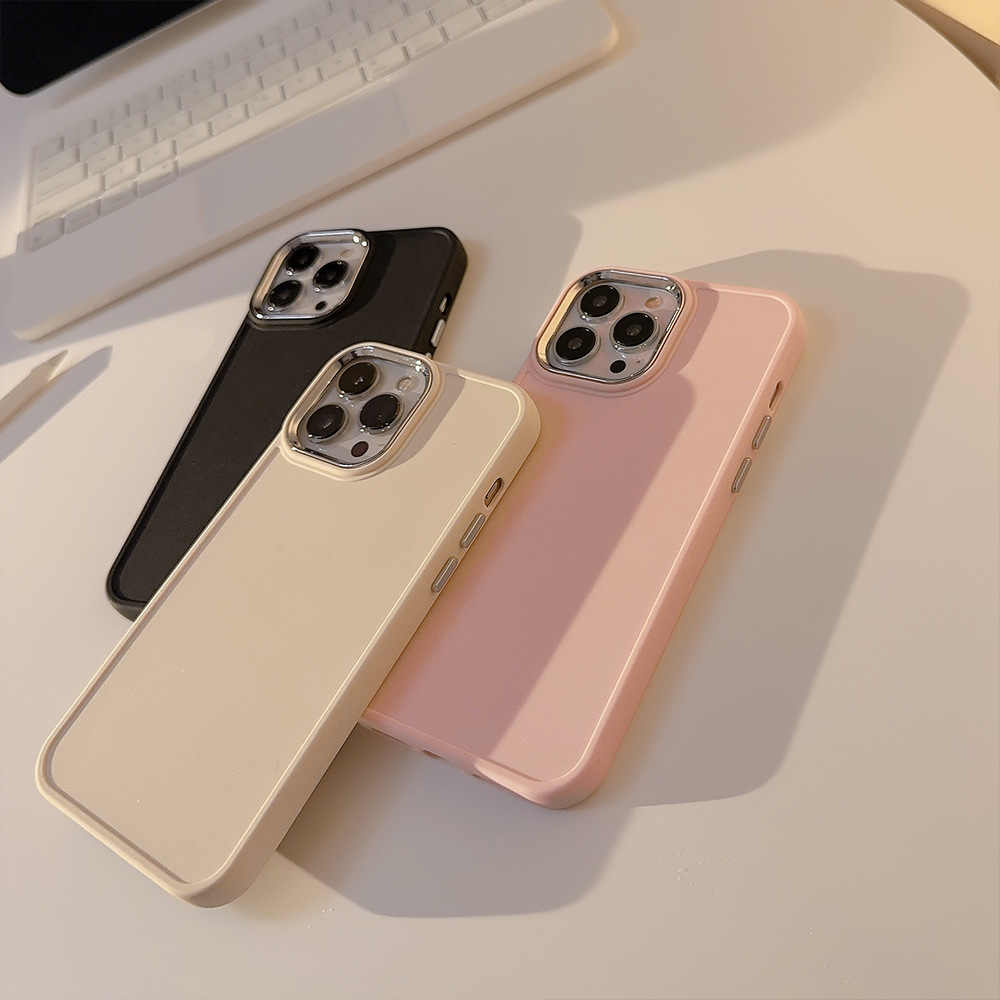 电镀镜头iphone16适用苹果17手机壳软14硅胶13简约纯色15pro max详情9