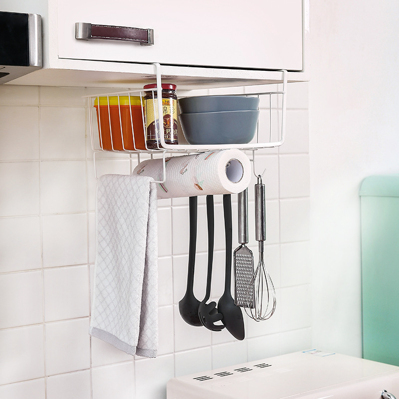 Household Closet Storage Rack Kitchen Cabinets Under The Hanging Shelf Compartment Hanging Basket Hanging Storage Organizer Household Storage Basket details Picture