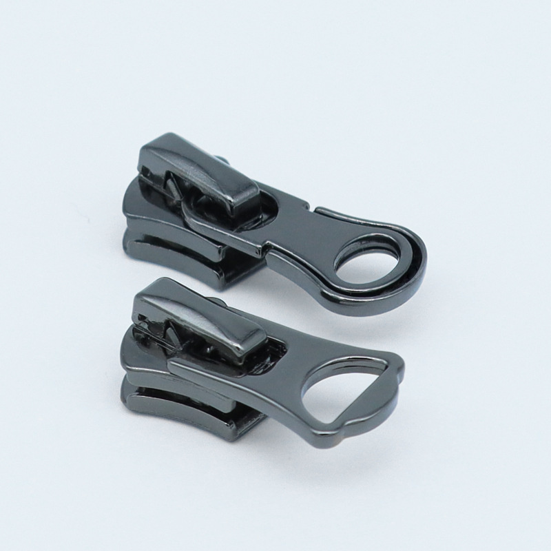 Wholesale metal zipper pulls KOC KOB5# black metal automatic zipper pulls for clothing and accessories Item Picture