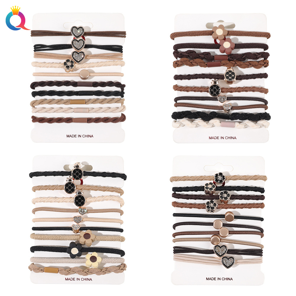 Qiyue Cross-border Amazon Basic high-elasticity rubber band, versatile hair bands, hair lanyards, hair ties, hair accessories and headwear wholesale details Picture