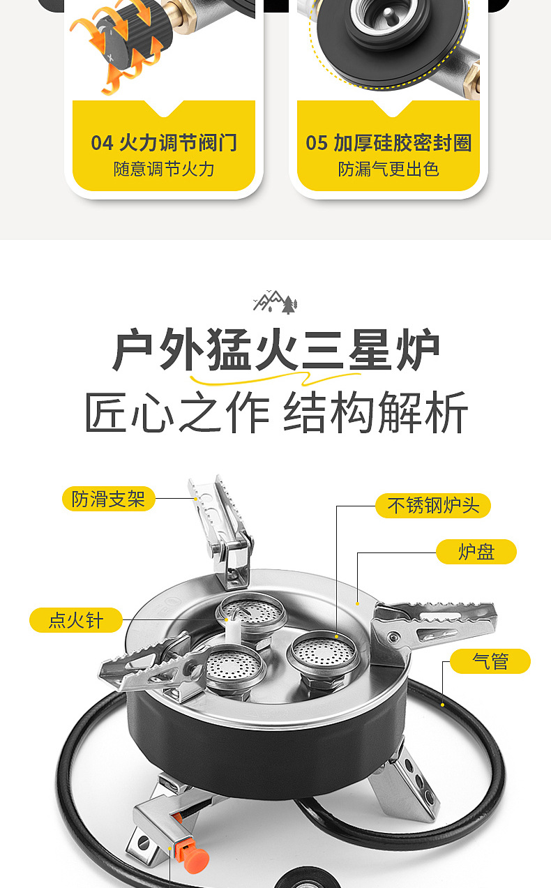 三星炉灶户外便携卡式炉野外炉具露营炊具防风猛火煤气灶燃气炉子详情11