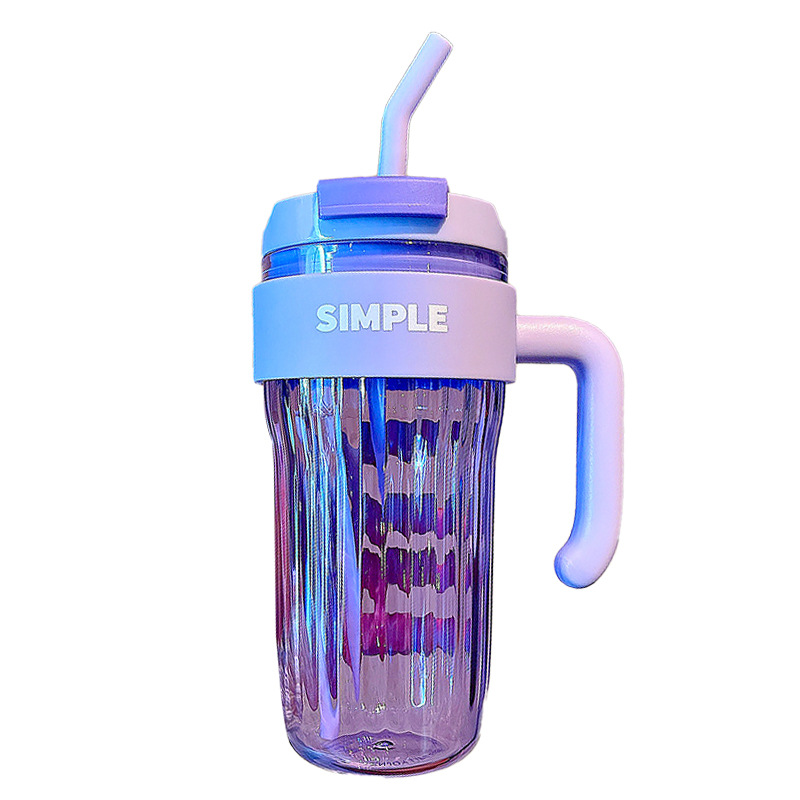Summer Personality Large Capacity Sports Water Cup Convenient Straw Coffee Cup Home Office Handy Cup With Handle Cup Item Picture