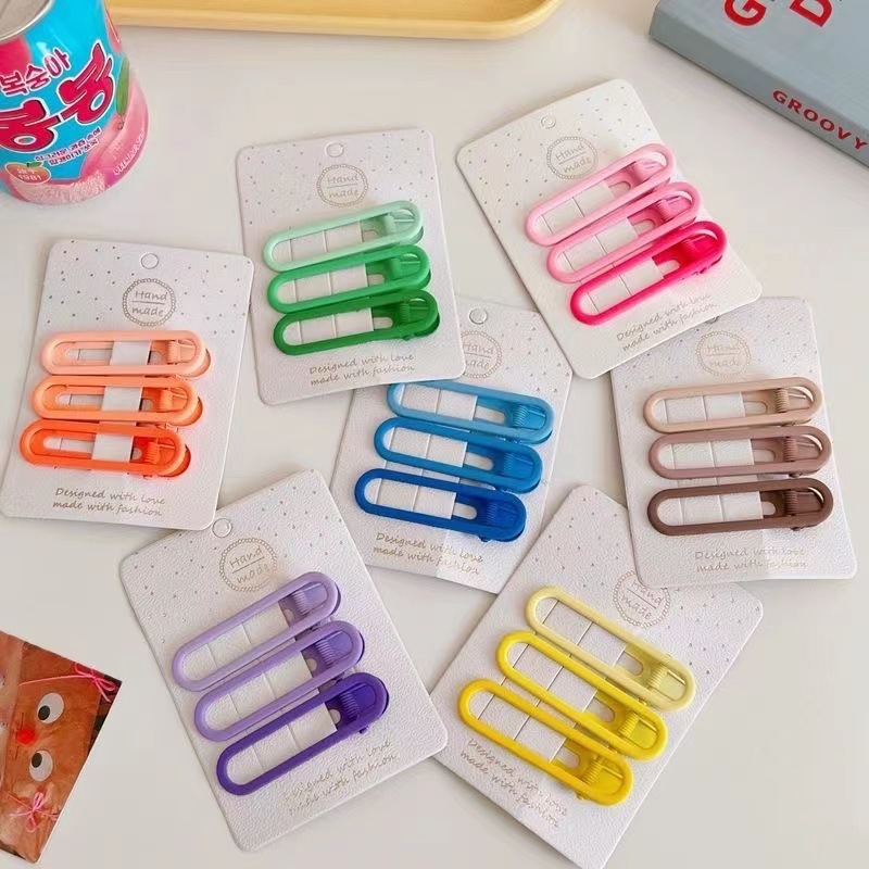 Three-piece set of side hair clips, summer hair clips, fringe clips, hollowed-out duckbill clips, ins style, high appearance level, sweet appearance details Picture