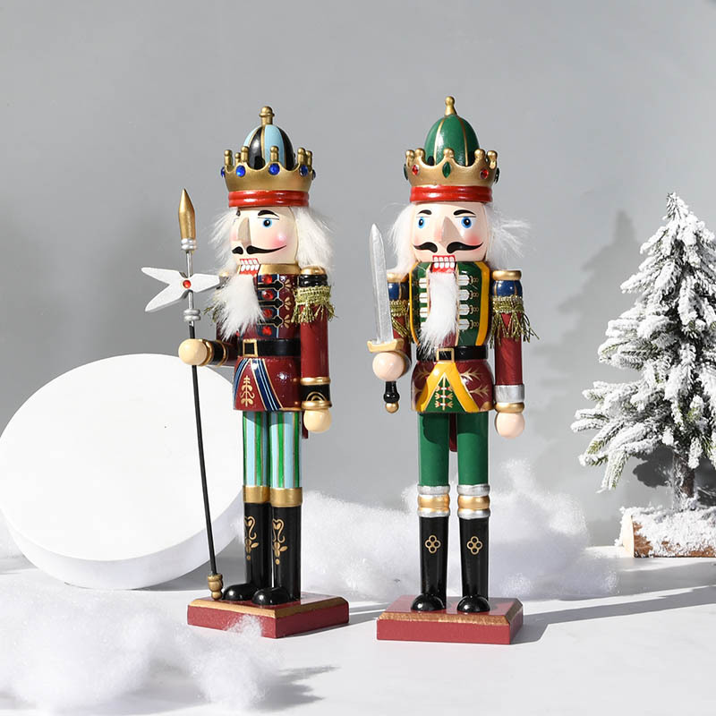 30CM Nutcracker puppet, Tin soldier, wooden walnut man, retro Christmas trinket in stock for export Specification image