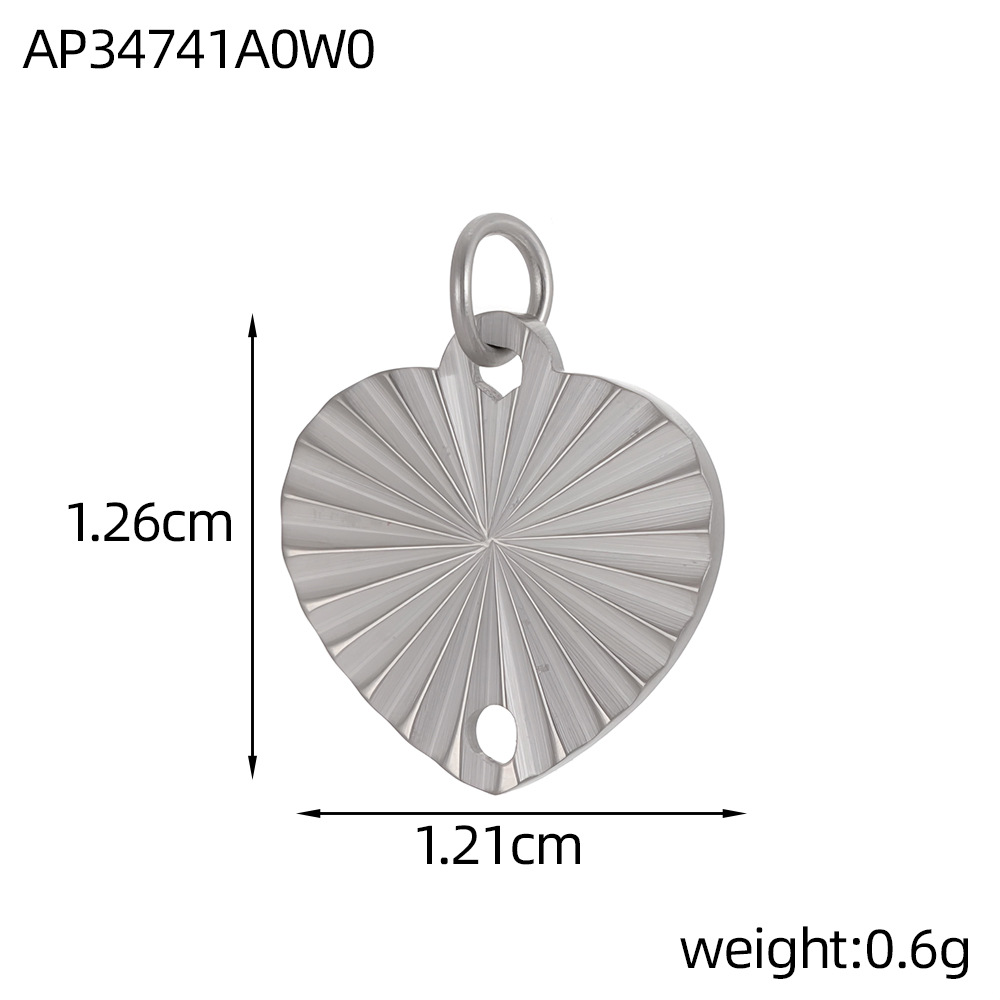 Cross-border best-selling stainless steel pendant texture pattern round plate heart four-leaf clover diy bracelet necklace accessory pic 22