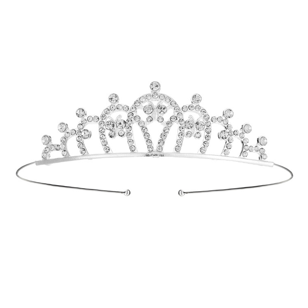New silver children's rhinestone crown hair accessory, cute princess girl hair accessory, bride princess crown Item Picture