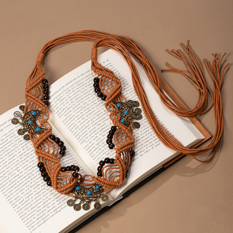 A Bohemian retro style with a charming Suzhou waist chain. The exquisite hand-woven waist rope pairs well with the spring and summer ethnic style belt of the dress pic 34