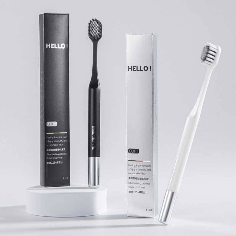 Haoniu toothbrush soft bristles, high-end household spherical silver-plated bamboo charcoal wide head, individual packaging, department store daily necessities wholesale Application Scenario