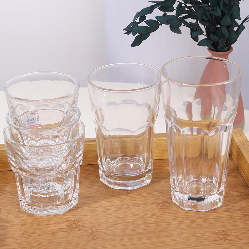 前力餐杯 多规格加厚透明玻璃水杯 果汁杯气泡水杯日常家用早餐杯详情图3