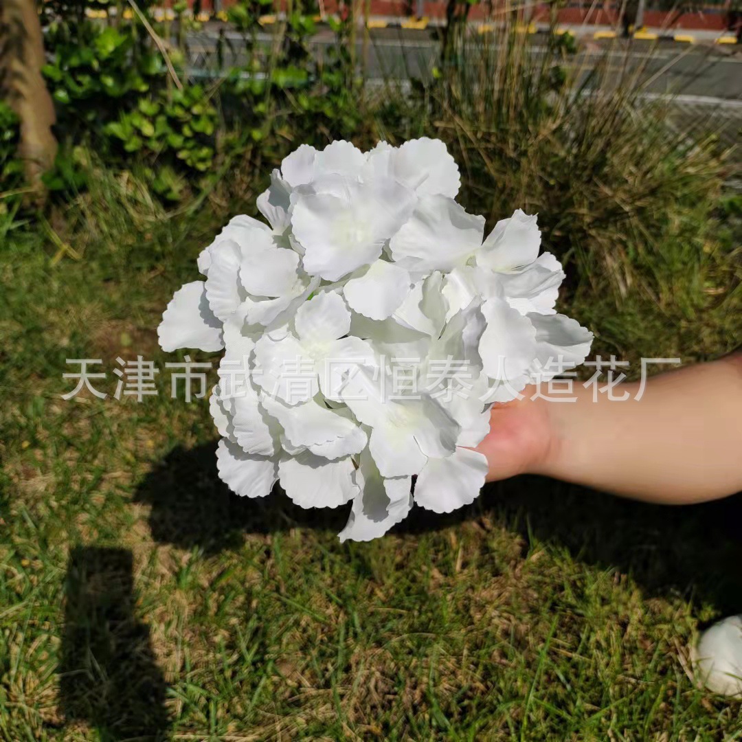 Simulated Hydrangea Head 27 Pieces Of Wedding Flower Wall Road Lead Decorative Flowers Wedding Layout Silk Flower Photography Props Fake Flowers Specification drawing