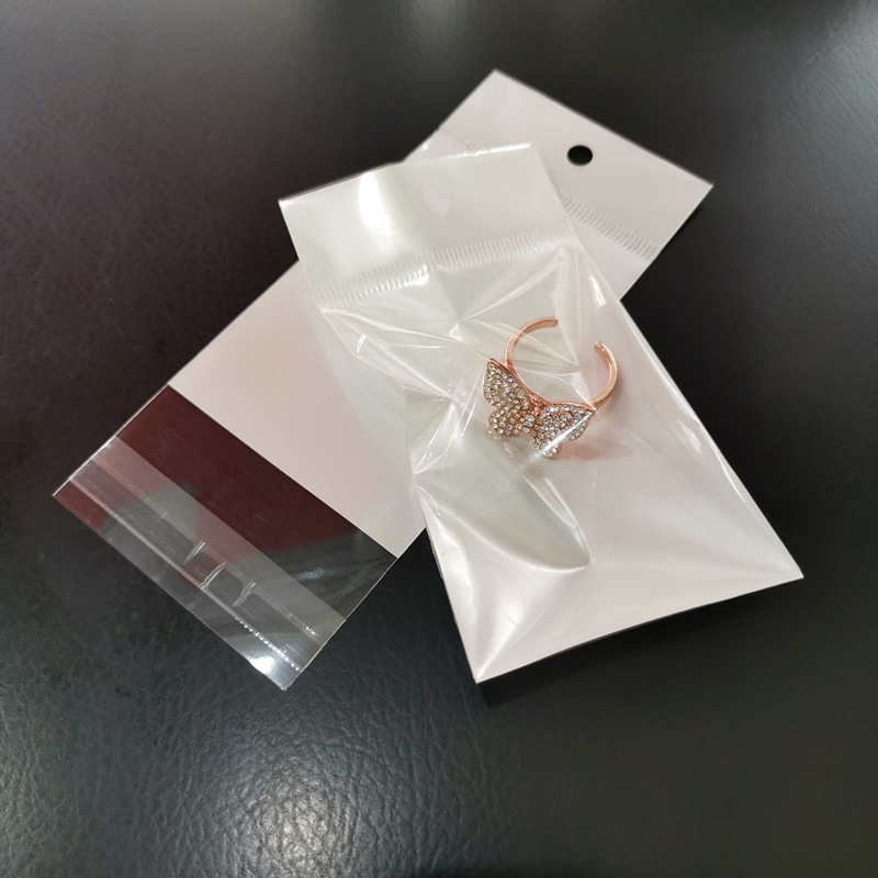 Out-Of-Stock Accessories Bag Toy Bag Yin-Yang White Pearl Bag Clip Head Sealing Bag Opp Self-Adhesive Self-Sealing Pocket Specification drawing
