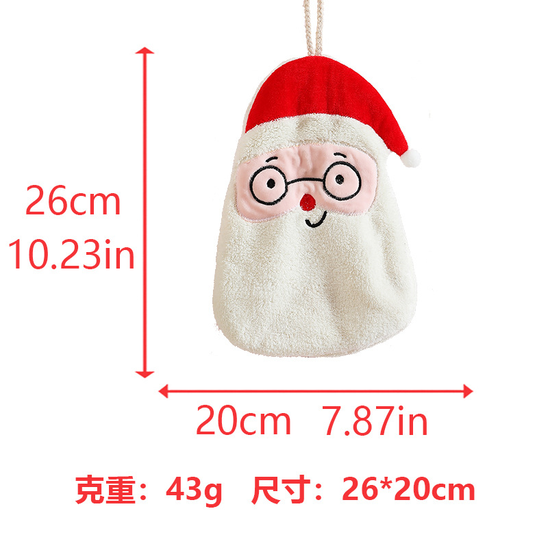 Cross Border Christmas Hand Towel Coral Velvet Wrapped Absorbent Hand Towel With Thick Embroidery Can Hang Children's Hand Towel Application Scenario