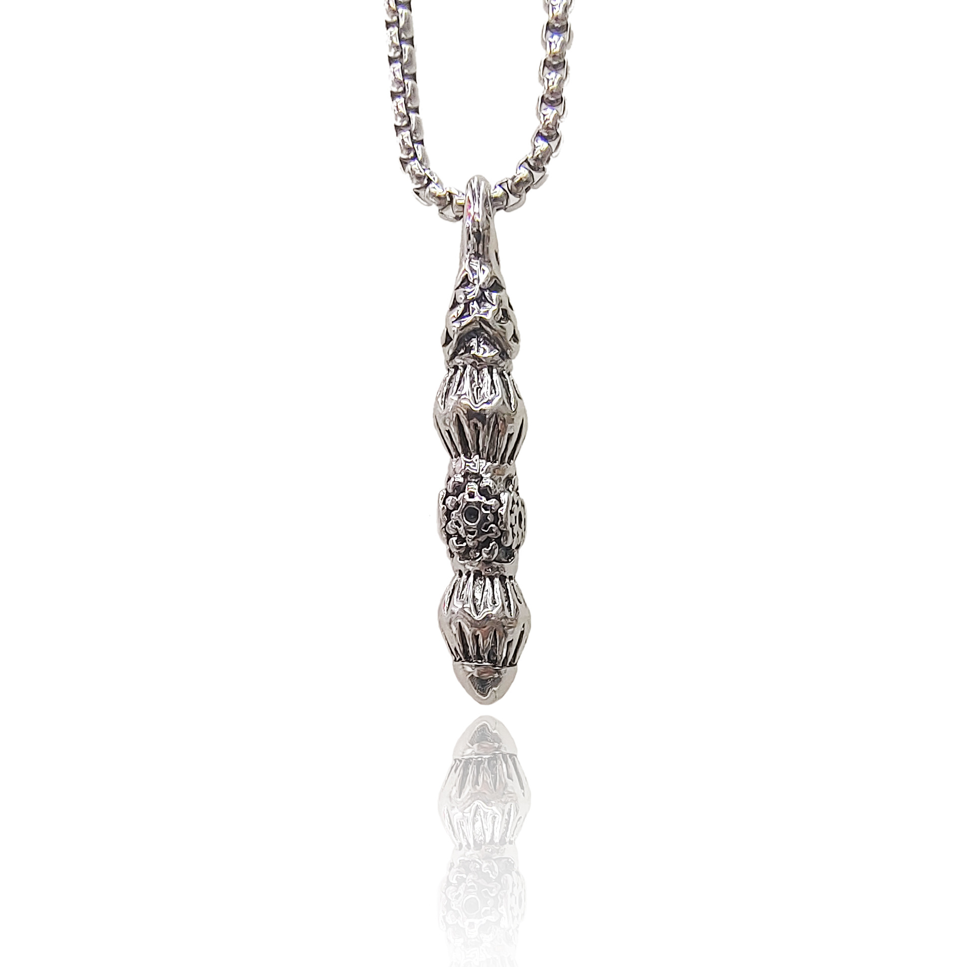 Net Red Men's Necklace European And American Military Brand Necklace Sweater Chain Alloy Thor Hammer Pendant Stainless Steel Necklace Batch Specification drawing