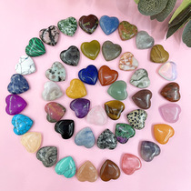 Amazon selling natural crystal 20mm love pendant heart decoration heart gem crafts no hole heart heart
