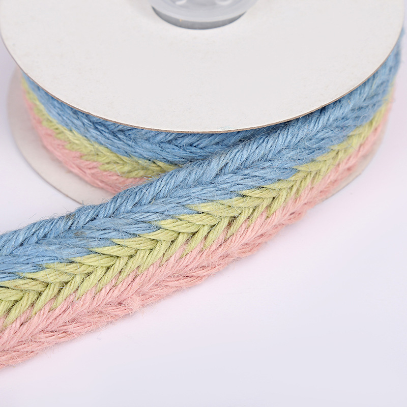 Diy Hand-Decorated 3.5 Cm Color Woven Belt Textile Clothing Accessories Hemp Woven Belt Jute Lace Wholesale details Picture