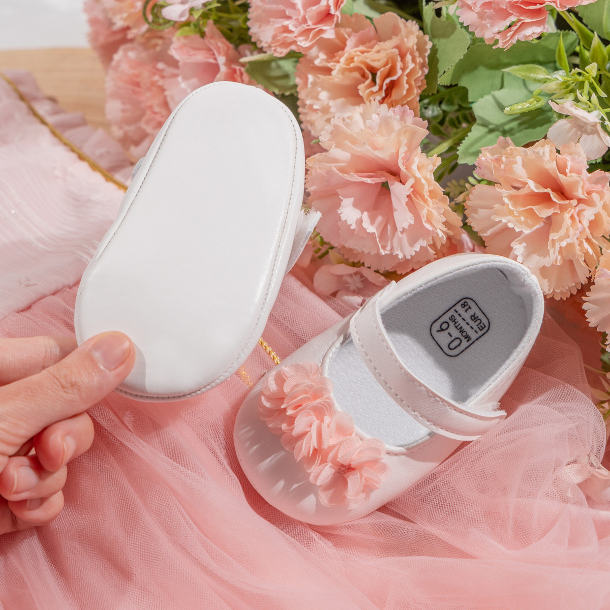 2025 Spring New Princess Shoes Velcro Non-Slip Soft Soled Girl Baby Shoes Cute Baby Shoes Baby Shoes Specification drawing