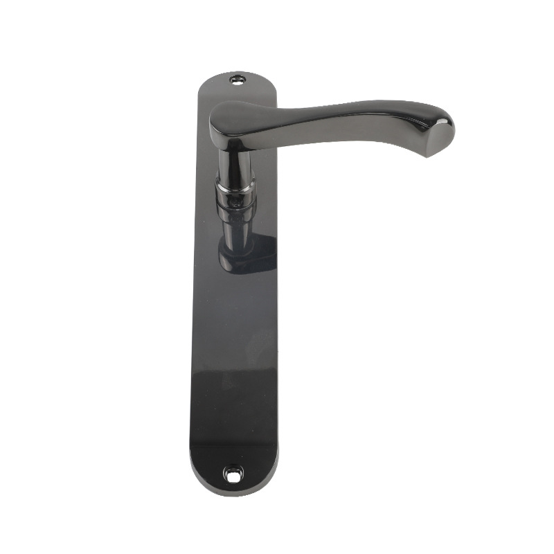 Stainless Steel Bedroom One-Piece Door Panel Handle Modern Simple Door Lock Spray Painted Black Interior Panel Handle Item Picture