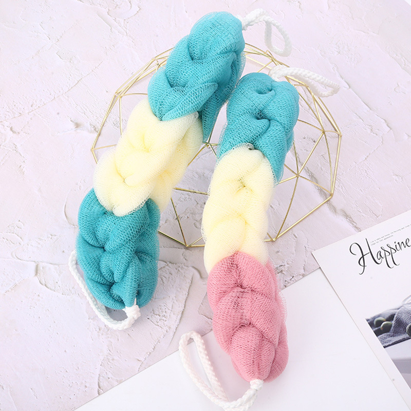 [LOVELY HOME] [hold ja] bola de baño de fábrica de suministro directo de gran tamaño 60g patch-color tira de baño baño frotar lodo frotar espalda bola de baño toalla de baño Application Scenario