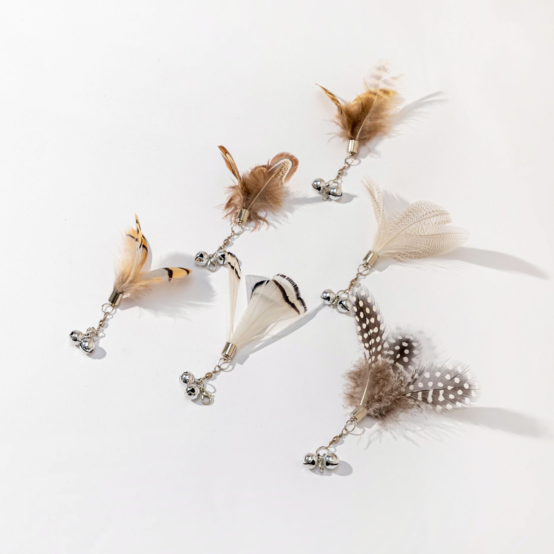 Wholesale of new feather replacement head cat toys with bells, interactive cat toys, Amazon accessory toys