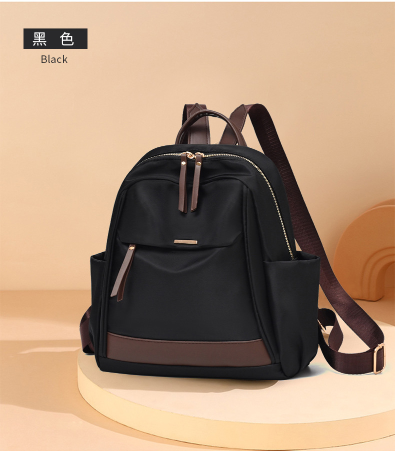 2025新款女士双肩包大容量轻便休闲旅行背包尼龙简约通勤学生书包详情7