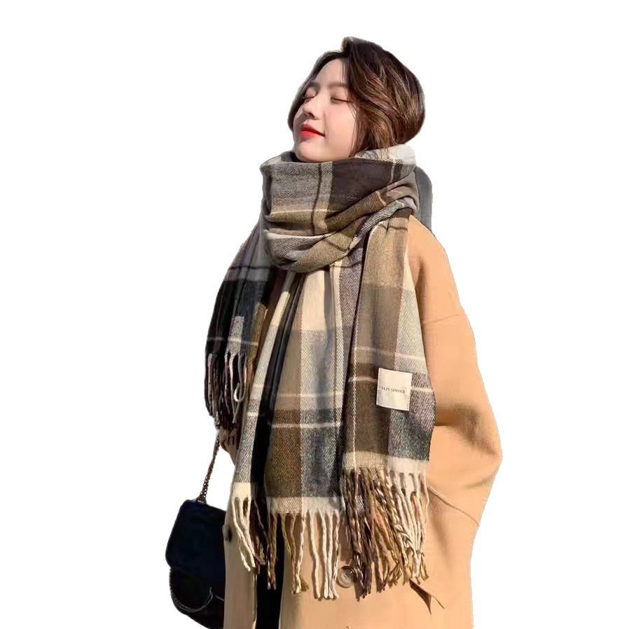 Maillard's high-end atmosphere scarf for women's winter 2024 new Korean version, versatile and thickened Mahai plush scarf for autumn Item Picture
