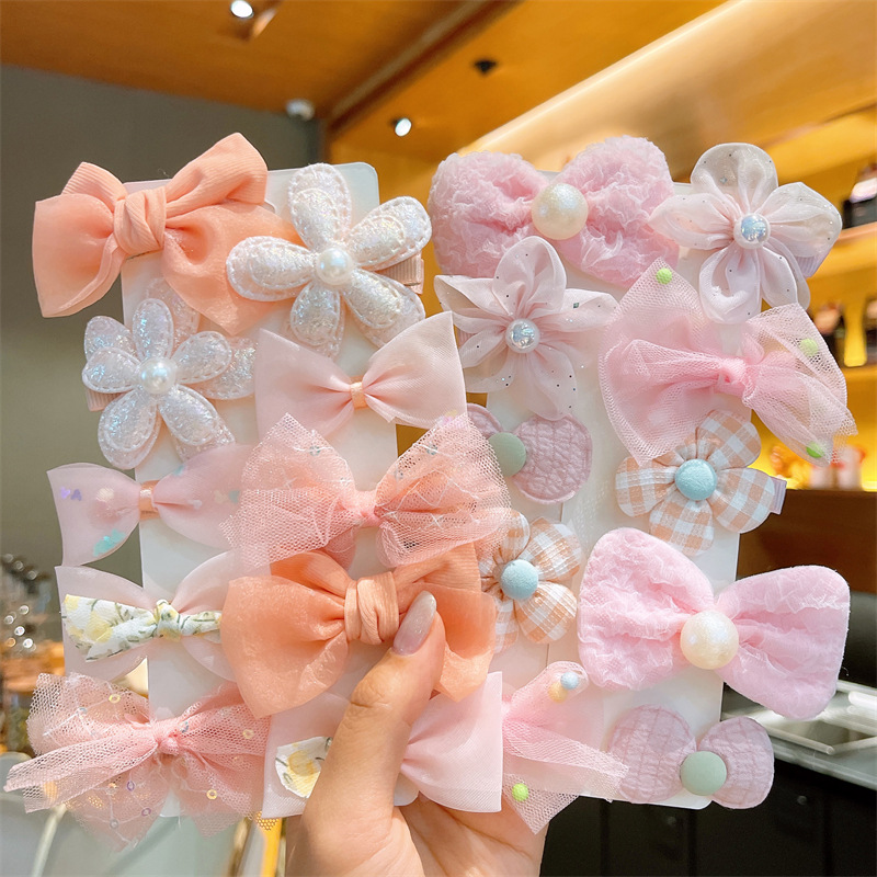 公主超仙蝴蝶结发夹布艺花朵发卡儿童发饰不伤发bb夹女童刘海夹子