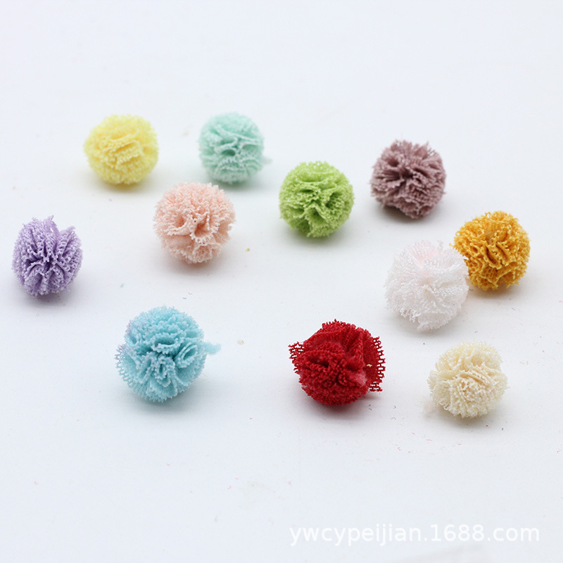 毛球/毛球泰迪/毛球批发/金葱球/毛线花配件细节图