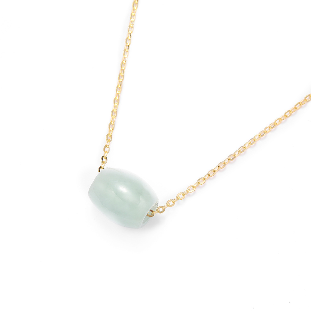 Yashliv Hetian Jade Pendant S925 Silver National Wind Country Tide necklace refreshing collarbone chain female full figure