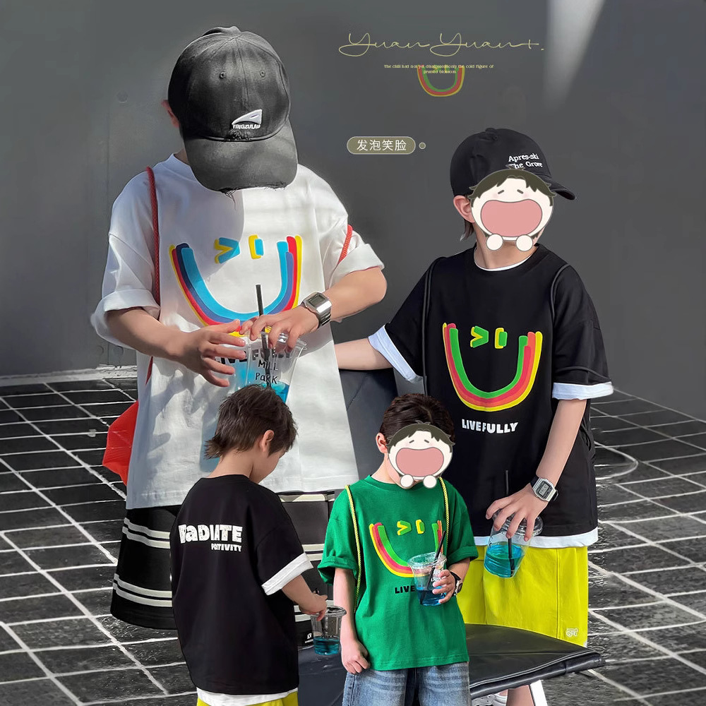 童装男童T恤短袖夏装酷帅潮牌儿童炸街帅气中大童宝宝半袖上衣潮