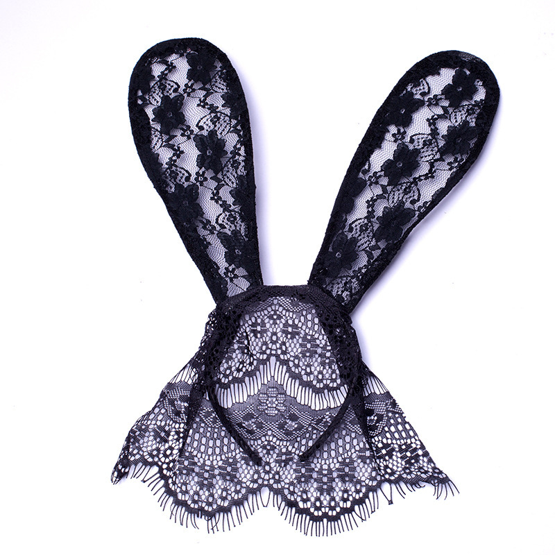 Sexy lace bunny ears headband Fun veil Long ears hair accessories influencer cos accessories